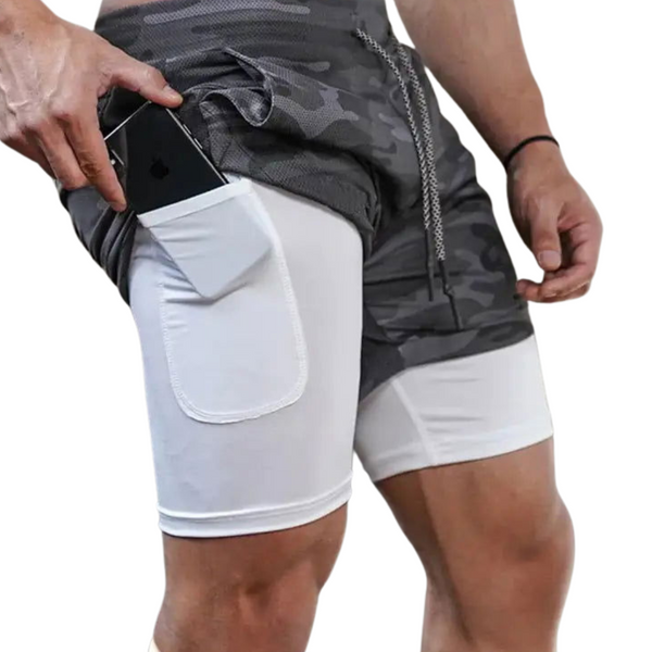 Men's Camo 2-in-1 Running Shorts – Lightweight and Comfortable Fitness Shorts for Running and Active Workouts